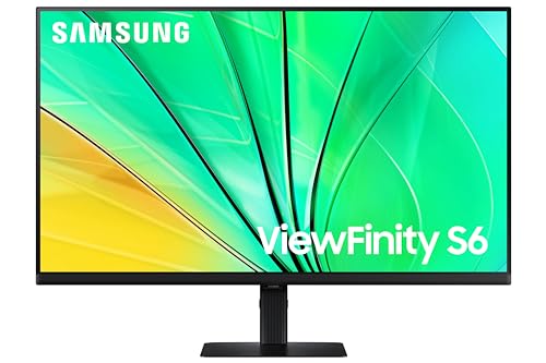 Image of Samsung 32-Inch(80cm) QHD ViewFinity S6 Monitor, IPS, 100 Hz, 1.07 Billion Colors, HDR10, Multiple Ports, Easy Setup, Height Adjustable Stand, Pivot, Eye Care Technology (LS32D600EAWXXL, Black)