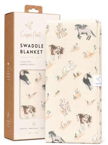 Image of Copper Pearl Swaddle Blankets for Newborns | Soft Stretchy Receiving Blankets for Boys and Girls | Large 46 x 46 Inch Baby Blankets | Lightweight and Breathable Swaddles | Montana