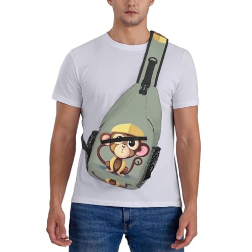 Mochila bandolera con diseño de mono para senderismo miniatura 7