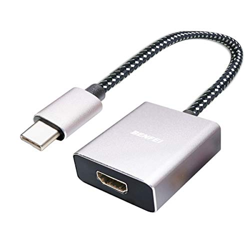 USB C to HDMI Adapter, Benfei USB Type-C to HDMI Adapter [Thunderbolt 3 Compatible] for MacBook Pro 2019/2018/2017, MacBook Air/iPad Pro 2018, Samsung Galaxy S10/S9, Surface Book 2 and More - Gray