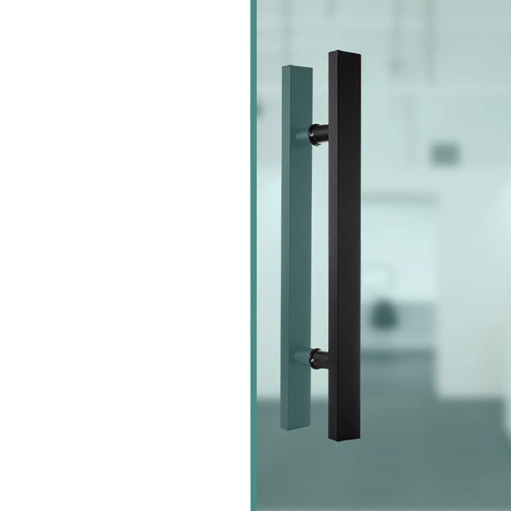 Maniglia per porta Maniglia per porta scorrevole commerciale in acciaio inossidabile resistente nera/Maniglia per porta in vetro/Maniglia per porta del fienile - Maniglia a tubo quadrato/800