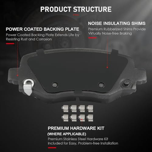 Image of cciyu D1734 Rear Ceramic Disc Brake Pads Kit For Chrysler 200 2015-2017,For Jeep For Cherokee 2014-2023