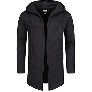 Indicode Brekstad Oversize sweatjack met capuchon van 100% katoen | modern sweatvest lange cardigan herenjas katoenen…