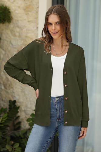 Image of Arach&Cloz Women's Wool Blend Oversized Lightweight Spring Business Casual Cardigan Sweaters
