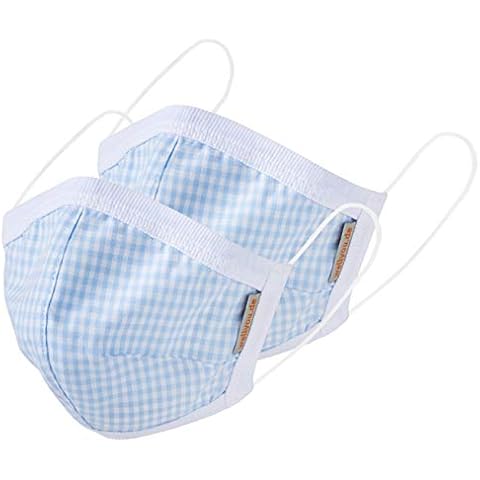 wellyou Set of 2 Children's and Adult Masks, Children's Masks, Face Mask, Face Mask, 100% Cotton, Size (M) 5 to 10 Years; (L) from 11 Years - - M (5-10 Years) Cover