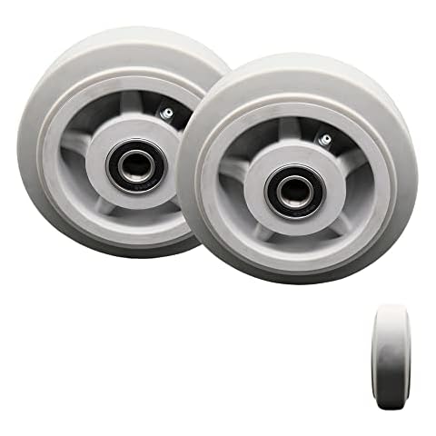 Service Caster - 6 x 2 In Replacement Wheels Only for Haul Master Appliance Dolly Hand Truck 9913304-Thermoplastic Rubber Flat Tread Wheels with 5/8 In Ball Bearings-500 lbs. Capacity per Wheel-Set 2 Cover