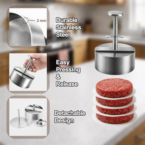 Hamburguesera de acero inoxidable de 4.5 pulgadas miniatura 2