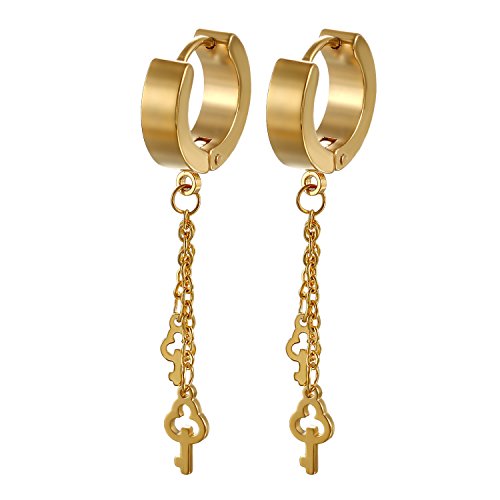 LUAMY イヤリング メンズ 軟骨ピアス 両耳 片耳 鍵 ペンダント ペアピアス セット ボディピアス アンティーク 男女兼用 誕生日 記念日 バレンタインデー 彼女 彼氏