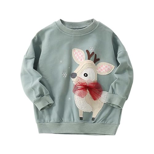 Generisch Weihnachtspullover Mädchen Langarm mit Rentier Druck...