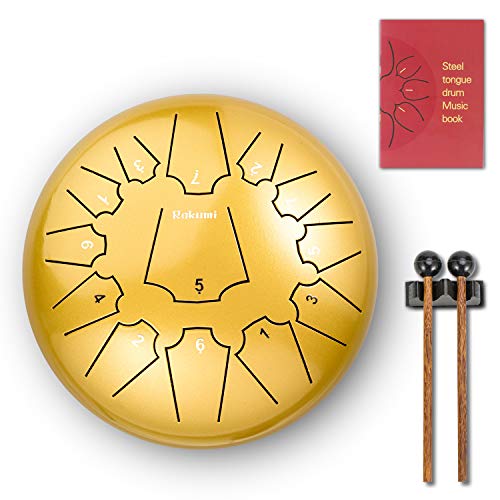 12 Inch 13 Note Titanium Steel Tongue Drum Percussion Instrument Hand Pan Drum with Drum Mallets Carry Bag - Thumbnail 3