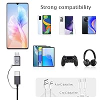 USB C auf Micro USB Adapter (4-Pack), USB C Buchse auf Micro USB Stecker Adapter, unterstützt 18W Schnellladung, unterstützt keine OTG Verbindung, wie Kopfhörer, externe Festplatten, Tastaturen oder M – Ansicht 2