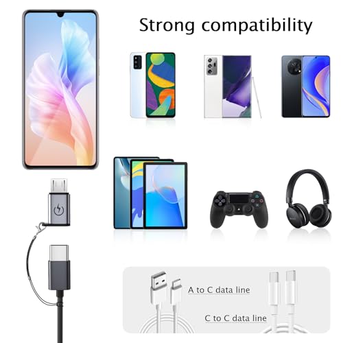 Liaoan USB C auf Micro USB Adapter (4-Pack), unterstützt 18W Schnellladung, unterstützt Keine OTG Verbindung, wie Kopfhörer, Externe Festplatten, Tastaturen