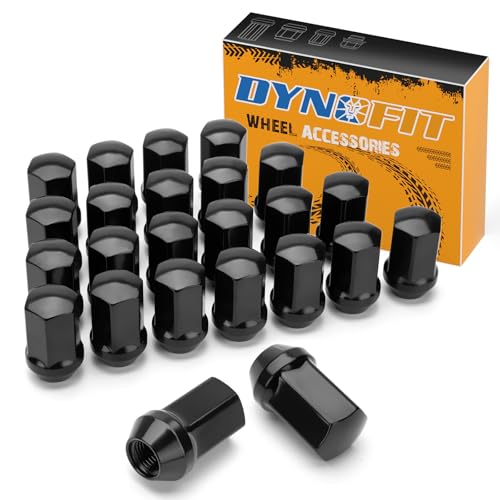 dynofit 24pcs M14x1.5 Lug Nuts 1.75 inch(45mm) Height 7/8 Hex(22mm) M14-1.5 One-Piece Design Factory Wheel Nuts Compatible with Chevy Silverado 1500 Ford F150 Ram Dodge GMC Buick Cadillac