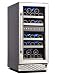 Phiestina 15 Inch Dual Zone Wine Cooler Refrigerator - 29 Bottle Built-in or Free-standing Frost Free Compressor Wine Refrigerator for White and Red Wines with Digital Memory Temperature Control