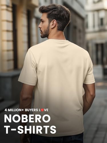 Image of Nobero Men's Regular Graphic Printed T-Shirt for Men | Soft Cotton | Classic Fit | Printed Casual Tshirt for Men