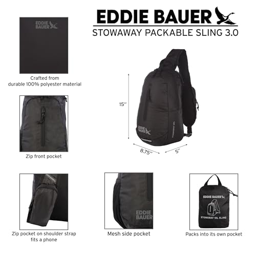 Image of Eddie Bauer Stowaway Packable Sling Bag | Travel | Outdoor | Lightweight | Compact | Ripstop Nylon, Irish Green-10L