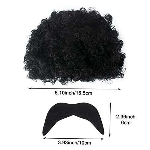 GWAWG Hippie costume suit, retro hippie costume accessories from 1960s to 1970s, fashionable African wig, sunglasses - Image 4