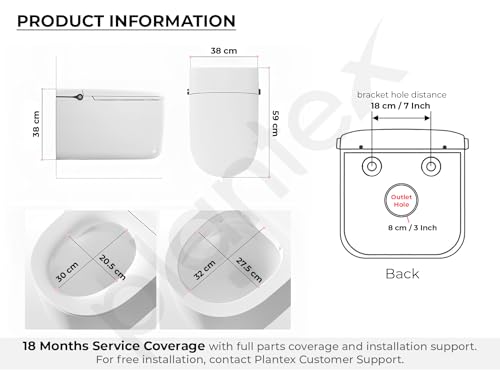 Image of Plantex Wall Hung Smart Commode /Ceramic Commode with 18 Months Warranty
