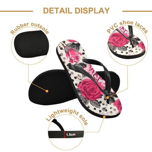 Women Beach Summer Casual Flip Flop Red Rose LeopardQuick Dry Sandals Slipper for Men 214B25522