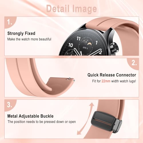 KeHowy 22mm Strap for Xiaomi Watch S4/Redmi Watch 5 Active/Watch 5 Lite/Watch 2/S3/2 Pro/S1 Pro/Mi Watch - Image 3