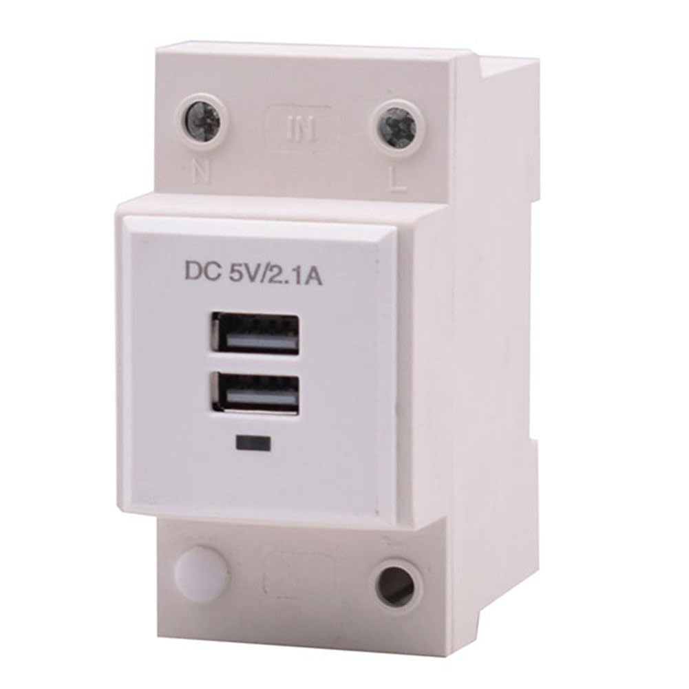 Jnchdghwa As Shown Usb Din Adapter Din Rail Modular Socket Dc5v 2.1A Output Usb Socket Power Adapter