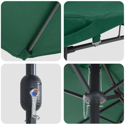 Parasol de jardin rectangulaire 385x209 cm sable avec manivelle