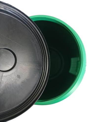 F & R Regentonne mit Deckel 60 Liter aus HDPE I Futtertonne Pferd I Wassertank Fass Tonne mit Deckel I Regenfass für Garten I Regenwassertonne I Wassertonne I Gärfass I Regenwassertank