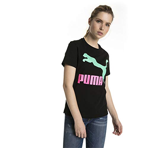 Preisvergleich Produktbild PUMA Damen Classics Logo Tee T-Shirt, Cotton Black-Green, XS