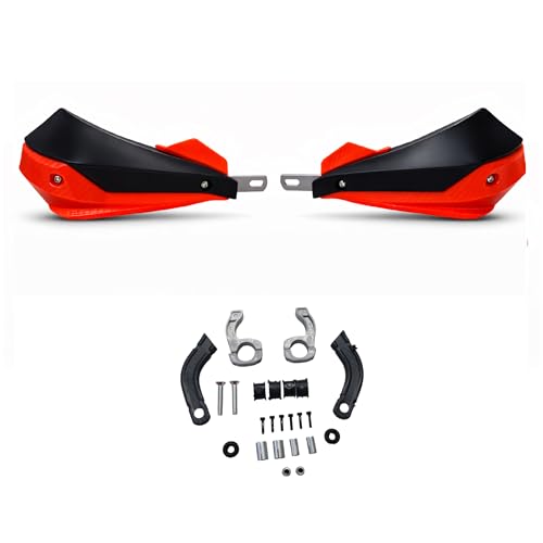 Image of Universal Motorcycle Hand Guard Wind Protector | Durable ABS Handguards for All Bikes Model (Black /Orange)