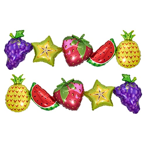 Image of Atpata Funky Cojoined Fruit Theme Foil Balloons for Tutti Fruity /Twotti Fruity Summer Aloha Fruits theme Birthday Party Decoration