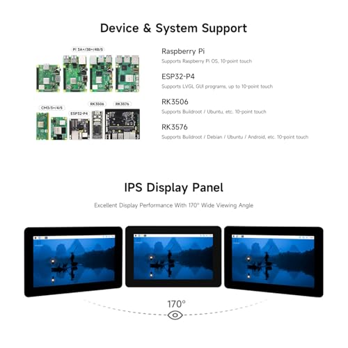 Image of waveshare 7inch DSI Capacitive Touch Display, Compatible with Raspberry Pi 5 /4B /3B /CM3 /3+ /4, 720x1280, IPS Panel, Optical Bonding Toughened Glass Panel, 10-Point Touch, Anti-Fingerprint Process