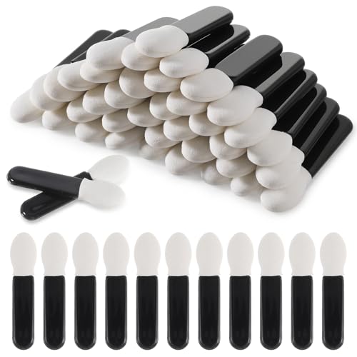 50 Pack Eyeshadow Sponge Applicator, Eye Shadow Applicator, Double Sided Mini Eyeshadow Sponge Brushes, Portable Travel Makeup Applicators for Women, Reusable Beauty Tools
