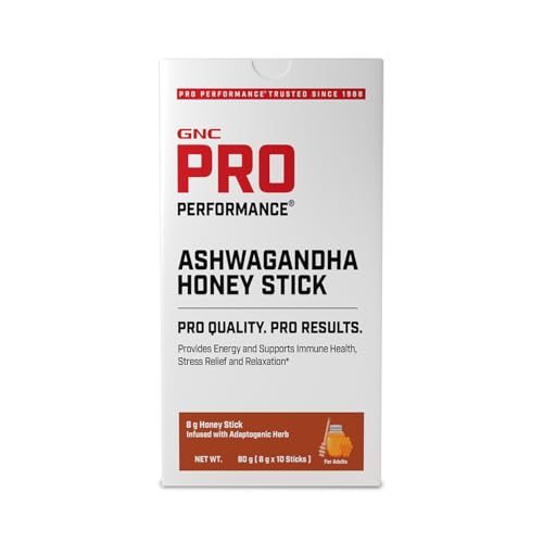 Image of GNC Ashwagandha Honey Stick | Powerful Ayurvedic Adaptogen Formulation for Stress Relief, Energy & Recovery | With Ashwagandha & Honey | 10 Servings | Caffeine-Free | Vegetarian | 80g