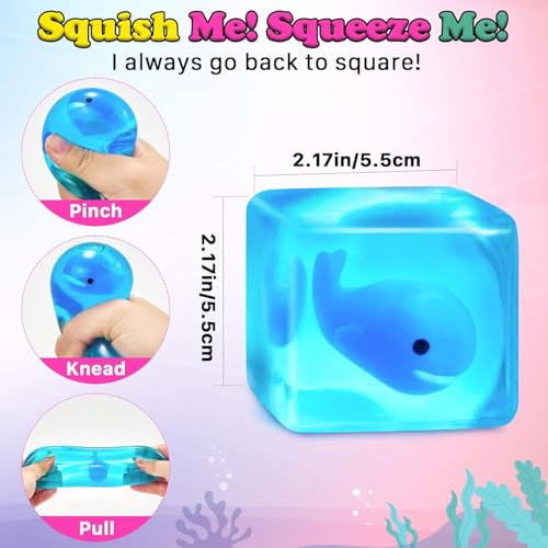 Squishy Fidget Toys Stress Cube, Glow in The Dark Sugar Sensory Toys for Kids Works on Whale - image 2