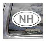 - NH The State of New Hampshire Code Oval Euro Style - Abbreviation Concord Manchester Granite White Mountain State Cars Trucks Auto Automotive Craft Laptop Vinyl Decal Store Window Wall Sticker 16031