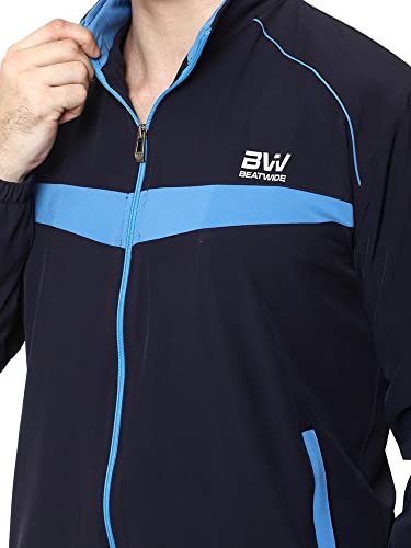 Image of BW:Beatwide Men's Tracksuit NS Dot Terry Polyester Spandex Full Stretch | Track Suit for Man Winter Wear | Sports Track Suit for Men Gym Running, Workout