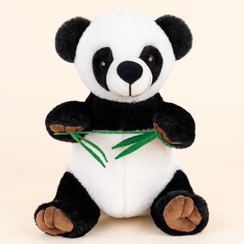Image of Mirada Glitter Eye Panda Soft Toy - 22cm | Cute Black & White Plush Stuffed Animal for Kids, Boys & Girls | Super Soft Cuddly Panda Toy Room Decor Plushie