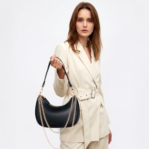 Chelmon Faux Leather Hobo Shoulder Bag (Black) - image 8