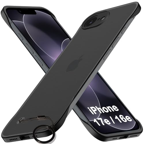 Image of TheGiftKart for iPhone 16e / iPhone 17e Case, Slim Hard Back Cover, Matte Frosted Translucent Back, Lightweight Profile, Hybrid Ultimate Slim Back Cover Case (PC & TPU, Black)