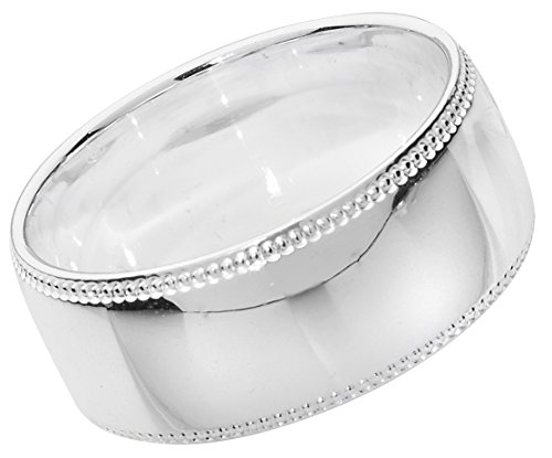 Alliance homme femme milgrain argent fin 8mm bague confort anti irritation