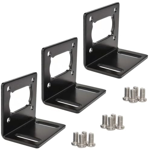 SEIWEI 3 Pcs Motor Mounting Bracket with Screws Compatible with 31ZY Motor Black Worm Geared Motor Holder Mini Motor Support