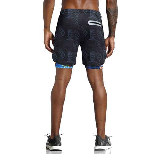 Image of IVAAN Black Polyester Shorts for Running- Regular, Gym