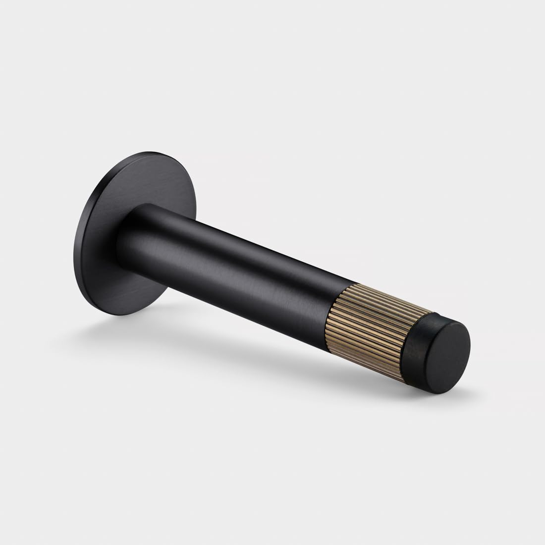 Pushka Home Brass Linear Wall Mounted Door Stops in Black (Antique Gold Tip)