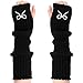 Mepase 1 Pair Cute Y2k Bow Arm Warmers Embroidered Bow Kawaii Arm Warmers Knitted Fingerless Gloves Kawaii Accessories for Women (Black Wrist White Bow)