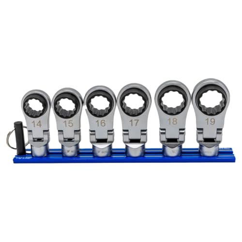 VIM 6 PC. 12PT Nano Flex Offset RATCHETING Attachment Set - 3/8 Drive (14-19MM)