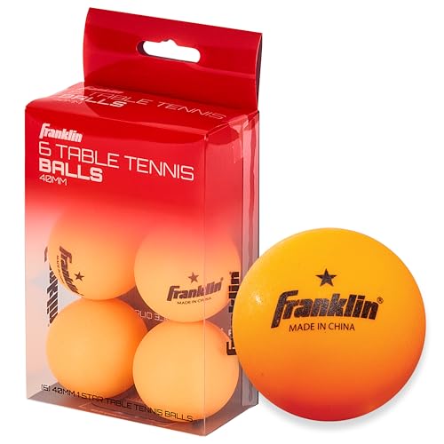 Image of Franklin Sports Ping Pong Balls - Official Size + Weight Orange 40mm Table Tennis Balls - One Star Professional Quality - Durable High Performance - Orange - 6 Pack