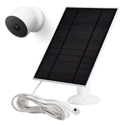 KAROTTO Solar Panel Charger for Google Nest Cam Outdoor or Indoor Battery-2nd Generation 3.8W Solar Power 6.6Ft Charging Cable-1PACK