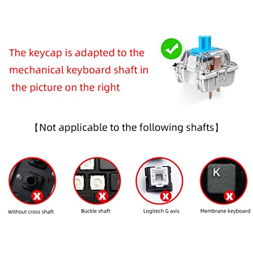 Image of Cat Keycap Esc keycaps DIY Personality Custom Cartoon Anime Keycap Replacement Bottom Backlit Keycaps Gift for Mechanical Keyboard KeyCap OEM R4 Height (Transparent) (White)