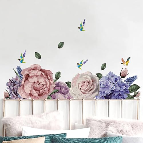 Image of Xtore Peony Rose Peel and Stick Wallpaper for Wall Decor (Pack of 1, Multi)