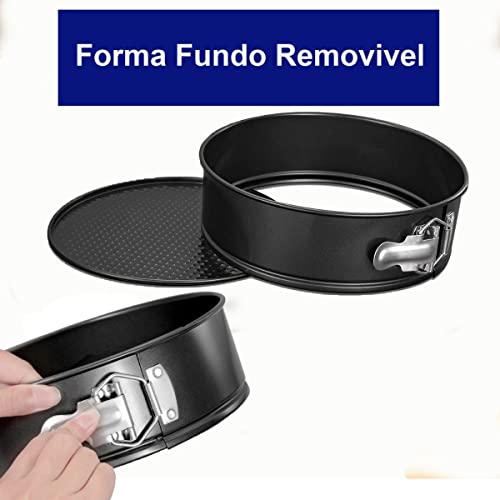 Conjunto 3 Formas Redondas De Metal Com Fundo Removível